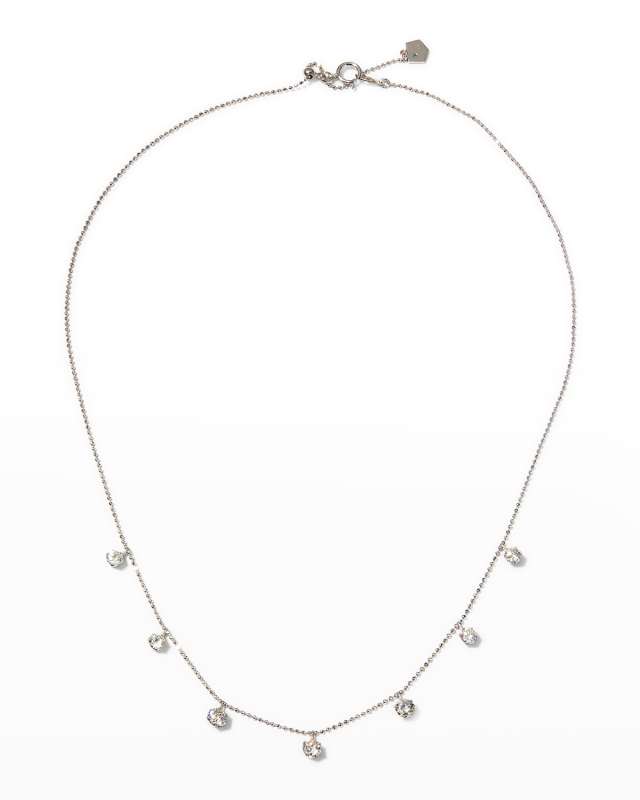Tiny Floating Diamond Necklace in White